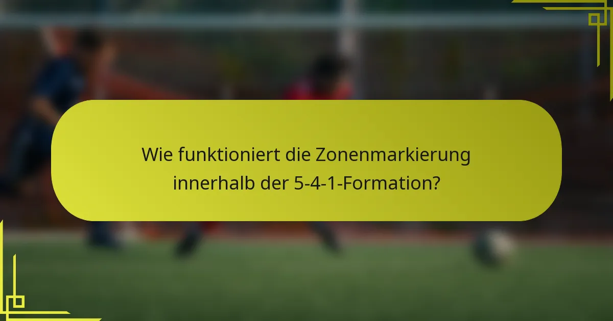 Wie funktioniert die Zonenmarkierung innerhalb der 5-4-1-Formation?